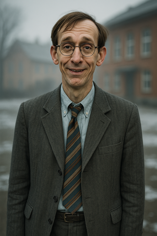 Portrait illustratif du personnage du directeur dans le livre La tr&egrave;s catastrophique visite du zoo de Jo&euml;l Dicker